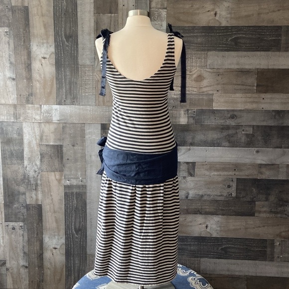 Handmade dropwaist 1920s flapper dress large stripes Halloween costume party - Picture 9 of 12